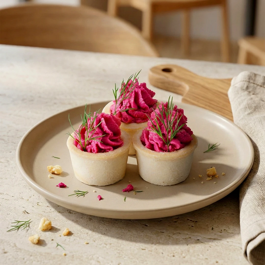 تارت حمص بالشمندر بأسلوب مبتكر