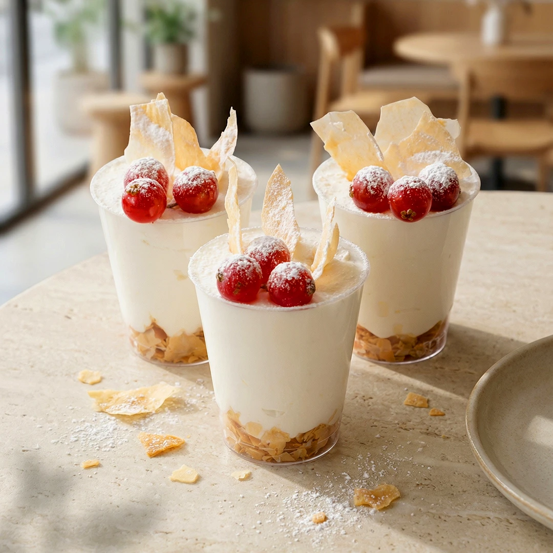 أكواب تشيز كيك مع  البقلاوة